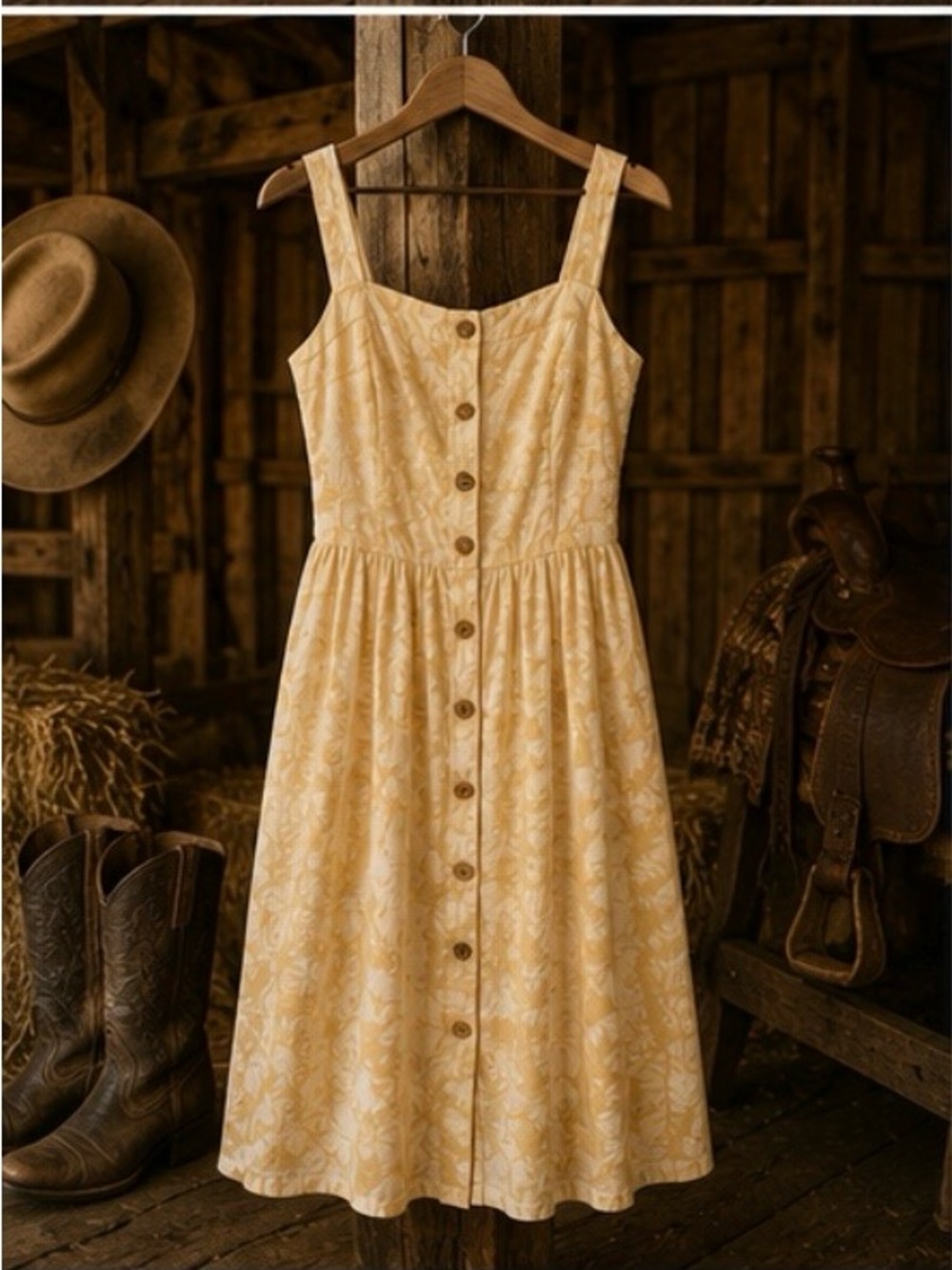 Maeve Pale Yellow Floral Button-Front Sundress